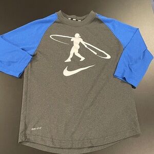 Nike Charcoal and Royal Blue Dri-FIT Shirt